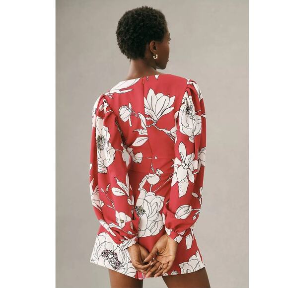 New Anthropologie Natalia Mazzei Zubillaga NMZ Deep-V Floral Romper $228 Pink S - Picture 4 of 5